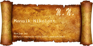 Mensik Nikolett névjegykártya